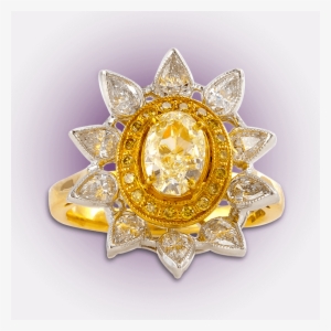 Yellow Diamond Studded Ring - Ring #1189412
