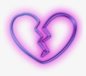 Neon Heartbreak Broken Brokenheart Sticker Glow Purple #1190308