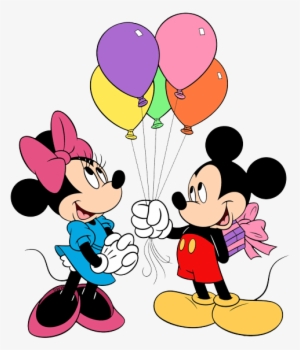 Mickey Mouse Minnie Mouse Balloon Clip Art - Mickey And Minnie With Balloons #1190722