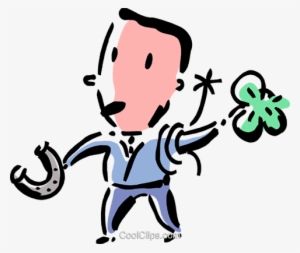Man With Lucky Horseshoe And Shamrock Royalty Free #1194482