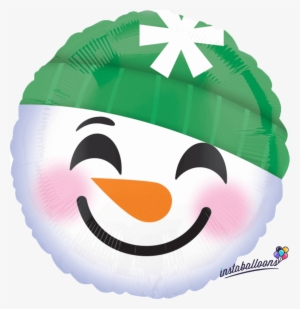 Snowman 18" Round Emoji Emoticon Balloon - 18" Snowman Emoji Balloon - Mylar Balloons Foil #1194725
