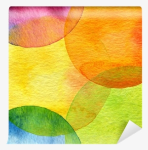 Abstract Watercolor Circle Painted Background Wall - Modern Art #1195400