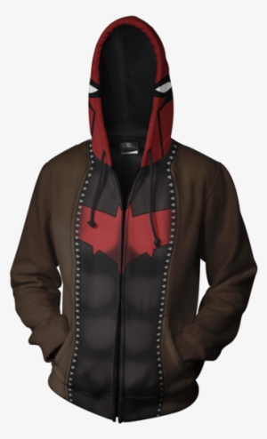 Red Hood Zip Hoodie - Death Eaters Of Azkaban Hoodie #1195510