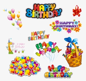 Happy Birthday Party Design Elements - Happy Birthday Vector #1197090