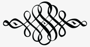 Free Clipart Of A Black And White Calligraphic Design - Calligraphy Decorative Line Png #1197538