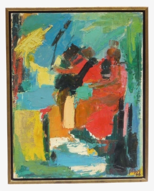 Rita Lipton Modern Mid Century Abstract Oil Painting - Painting #1197648