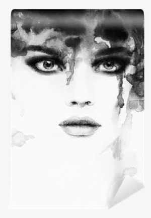 Woman Portrait - Art Print: Ismagilova's Woman Portrait .abstract Watercolor #1197883