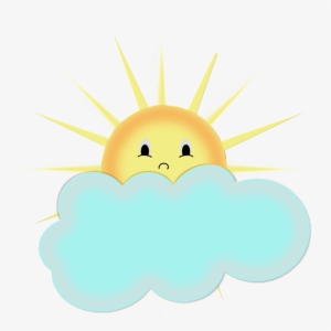 Sun Behind Cloud Modern Clipart - Sol E Nuvem Png #1198020