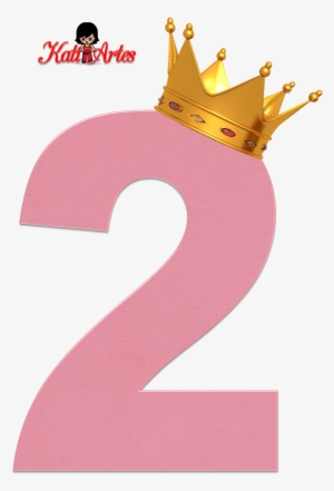 Alfabeto De Números Rosas Con Coronas - Numero 2 Con Corona #1198025