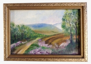 Road Into The Country, Small Oil Painting On Canvas - Picture Frame #1198962