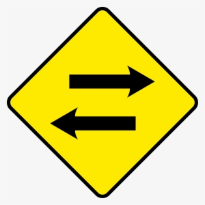 Sign Arrow Png Excellent - 2 Way Traffic Road Sign #1199028