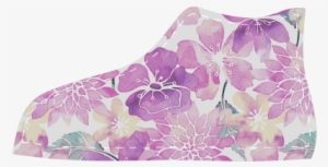 Watercolor Flower Pattern Velcro High Top Canvas Kid's #1199419