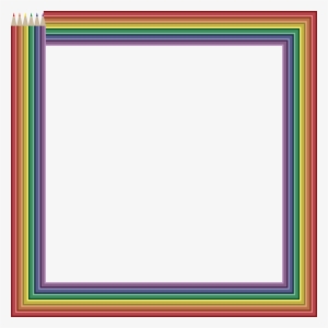 Free Clipart Of A Frame Of Colored Pencils - Colored Pencil Frame Png #1199546