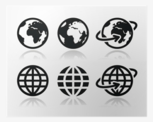 Globe Earth Vector Icons Set With Reflection Poster - International School Carinthia #1199573