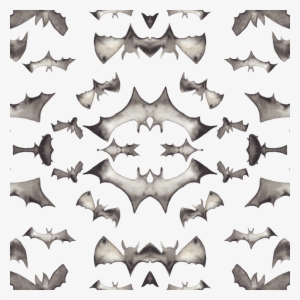 Watercolor Bats -large 800 Dpi Fabric - Watercolor Painting #120113