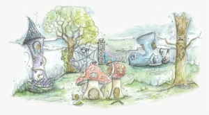 Stockeld Park Footer - Watercolor Painting #120248