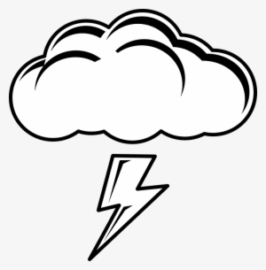 Drawn Lightening Lightning Cloud - Rain Clip Art Black And White - Free ...