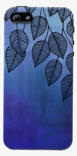 Midnight Blue Garden Watercolor Ink Leaves Case For - Blue And Purple Watercolour Leaves #120321