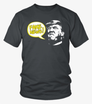 Fake News Shirt With Trump Head And Cartoon Style Bubble - Wvu Shirt #120449