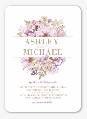 Watercolor Bouquet Wedding Invitations - Wedding Card Vintage Design #120805