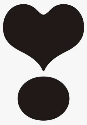Open - Exclamation Point With Black Heart #120866