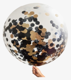 Rose Gold And Black Confetti Jumbo Balloon - Balloon #121286