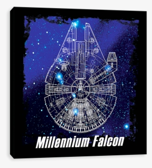 Millennium Falcon Blueprint - Ixxi Star Wars Galaxy Wall Print #122152