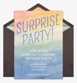 Watercolor Surprise Online Invitation - Book Cover #122642