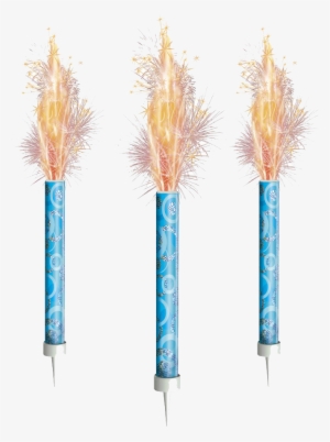 Birthday Candles Png - Birthday Cake Blue Ice Fountain Candles X 3 Party Decorations #122727