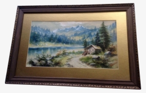 L Brandelle, Watercolor Painting Mountainous Landscape - Painting #122728