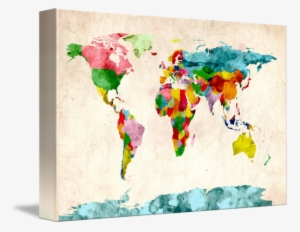 World Map Watercolors By Michael Tompsett Clip Freeuse #123429