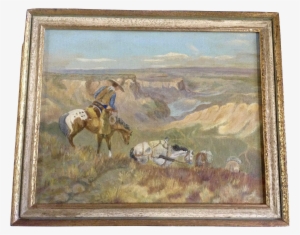 Cowboy Taking His Pack Horses Down To The River, Oil #123546