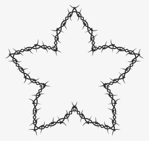 Barbed Star Pencil And In Color - Bunga Sakura Hitam Putih #123820