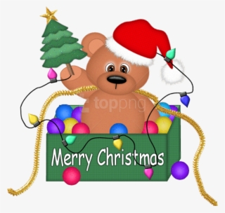 Christmas Bear With Lights Png Clipart - Teddy Bear Christmas Clipart #124395