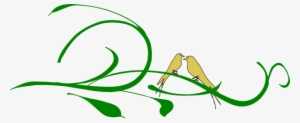How To Set Use Golden Love Birds On A Green Branch #124566