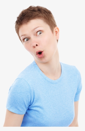 Funny Portrait Of Cute Surprised Woman Png Image - Funny Woman Png #124706