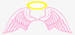 Cute Pink Angel Wings With Halo Clip Art At Clker - Memory Of Angel Wing Decal #124835