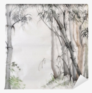 Original Watercolor Painting Of Bamboo Forest On Rice - Бамбуковый Лес В Рисунок #125077