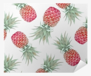 Watercolor Tropical Pineapple Pattern Poster • Pixers® - Watercolor Painting #125195