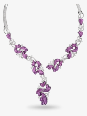 Purple Colour Diamond Necklace #125345