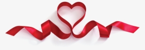 Valentine Ribbon Png Image Background - Red Heart Ribbon Png #125619