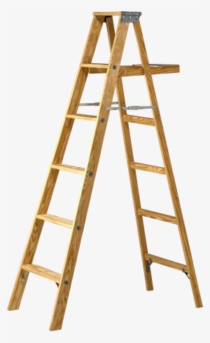Double Wood Ladder - Ladder Transparent Png #125766