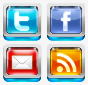 Shiny 3d Social Media Icons - 3d Social Media Logos Png #126629