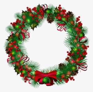 Png Trees Wreaths - Transparent Background Christmas Wreath Clipart #126934
