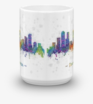 Denver Skyline Watercolor Drawing Coffee Mug - Denver #127607