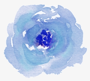 Hand Painted Purple Blue Watercolor Flower Png Transparent - Portable Network Graphics #128203