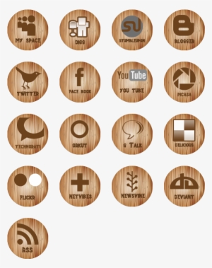 Wooden Social Media Icons Icon Pack By Kevin Subba - Social Media Icons #128687