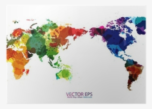 World Map Watercolor, Vector Illustration Poster • #129086 World Map Watercolor, Vector Illustration Poster • #129086
