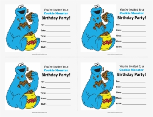 Cookie Monster Birthday Invitations Main Image - Blank Cookie Monster Invitations #129092