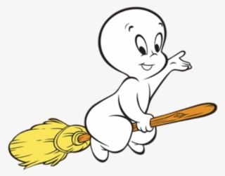 Casper Flying On A Broom - Casper Ghost Png #129634